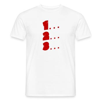 1, 2, 3 - Männer T-Shirt - Weiß - Vorne - AI Model Male 178 dark (178cm)