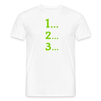 One, two, three - Men's T-Shirt - white - Front - AI Model Male 178 dark (178cm)