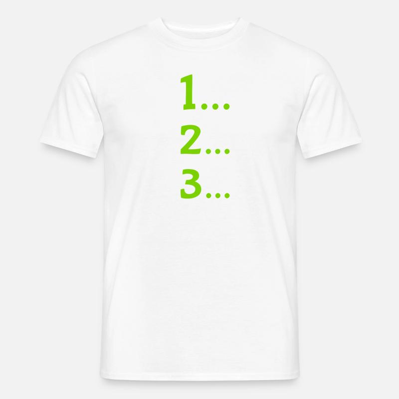 eins zwei drei - Männer T-Shirt - Weiß