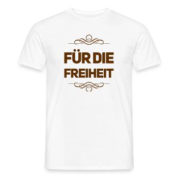 Je me bats pour la liberté - T-shirt homme - blanc - Devant - AI Model Male 178 dark (178cm)