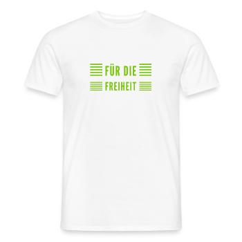 Freedom is wonderful - Men's T-Shirt - white - Front - AI Model Male 178 dark (178cm)