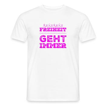 I love freedom - Men's T-Shirt - white - Front - AI Model Male 178 dark (178cm)