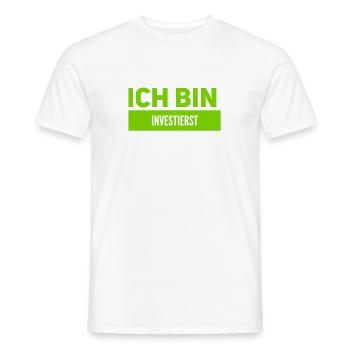 Investing is great - Men's T-Shirt - white - Front - AI Model Male 178 dark (178cm)