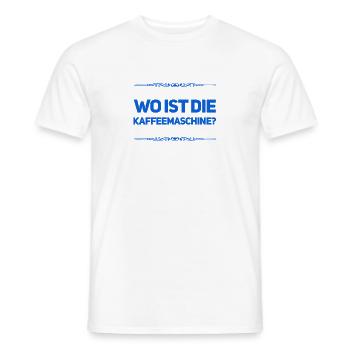 Je cherche la machine à café - T-shirt homme - blanc - Devant - AI Model Male 178 dark (178cm)