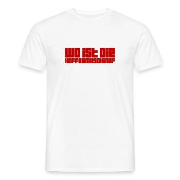 is there coffee? - Men's T-Shirt - white - Front - AI Model Male 178 dark (178cm)