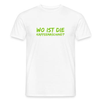 Coffee always works - Men's T-Shirt - white - Front - AI Model Male 178 dark (178cm)