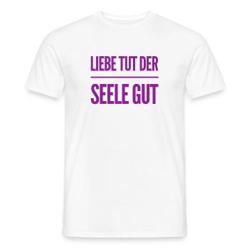 die Seele will geliebt werden - Männer T-Shirt - Weiß - Vorne - AI Model Male 178 dark (178cm)