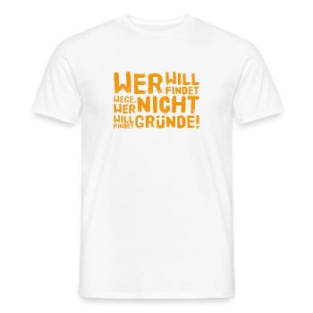 You can choose - Men's T-Shirt - white - Front - AI Model Male 178 dark (178cm)