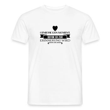 genieße jeden Moment - Männer T-Shirt - Weiß - Vorne - AI Model Male 178 dark (178cm)