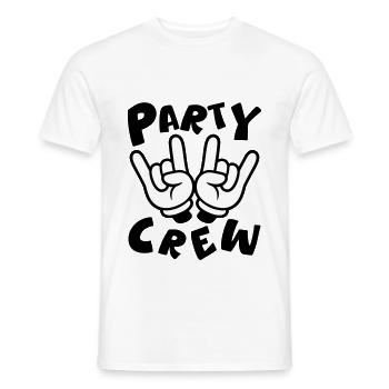 Party Crew Hand Lustig - Männer T-Shirt - Weiß - Vorne - AI Model Male 178 dark (178cm)