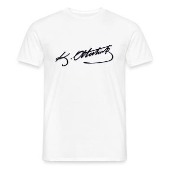 Mustafa Kemal Ataturk imza - Men's T-Shirt - white - Front - AI Model Male 178 dark (178cm)