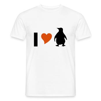 I love Pinguine - Männer T-Shirt - Weiß - Vorne - AI Model Male 178 dark (178cm)