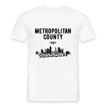 Manchester Metropolitan County Skyline Geschenk - Männer T-Shirt - Weiß - Vorne - AI Model Male 178 dark (178cm)