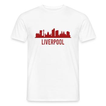 Liverpool silhouette England UK - T-shirt homme - blanc - Devant - AI Model Male 178 dark (178cm)