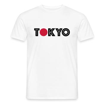 Chemise Tokyo avec un point rouge - T-shirt homme - blanc - Devant - AI Model Male 178 dark (178cm)