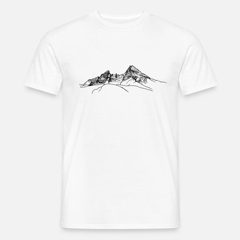 watzmann, Berchtesgaden, Bayerska Alperna, Berg - T-shirt herr - vit