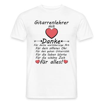 Abschiedsgeschenk Dankeschön Danke Gitarrenlehrer - Männer T-Shirt - Weiß - Vorne - AI Model Male 178 dark (178cm)