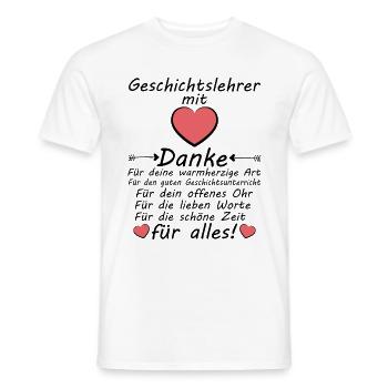 Geschichtslehrer Danke sagen Dankeschön Abschied - Männer T-Shirt - Weiß - Vorne - AI Model Male 178 dark (178cm)