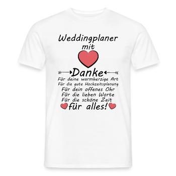 Danke Dankeschön an Weddingsplaner Hochzeitsplaner - Männer T-Shirt - Weiß - Vorne - AI Model Male 178 dark (178cm)