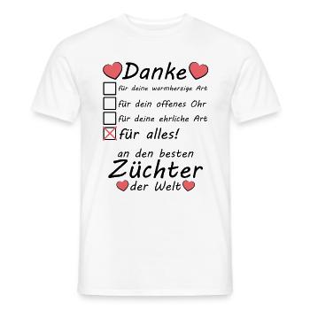 Danke Dankeschön an besten Züchter - Männer T-Shirt - Weiß - Vorne - AI Model Male 178 dark (178cm)