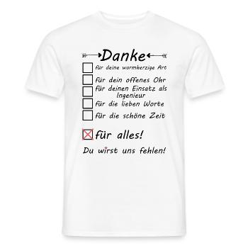 Ingenieur zum Abschied Rente Ruhestand Danke sagen - Männer T-Shirt - Weiß - Vorne - AI Model Male 178 dark (178cm)