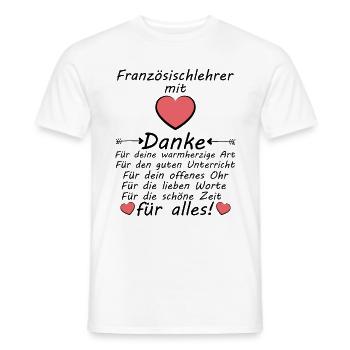 Französischlehrer zum Abschied Danke Dankeschön - Männer T-Shirt - Weiß - Vorne - AI Model Male 178 dark (178cm)