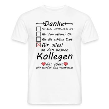 Ich werde dich vermissen Kollege Danke Abschied - Männer T-Shirt - Weiß - Vorne - AI Model Male 178 dark (178cm)