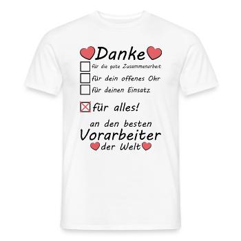 Beste Vorarbeiter Danke sagen zum Abschied Rente - Männer T-Shirt - Weiß - Vorne - AI Model Male 178 dark (178cm)