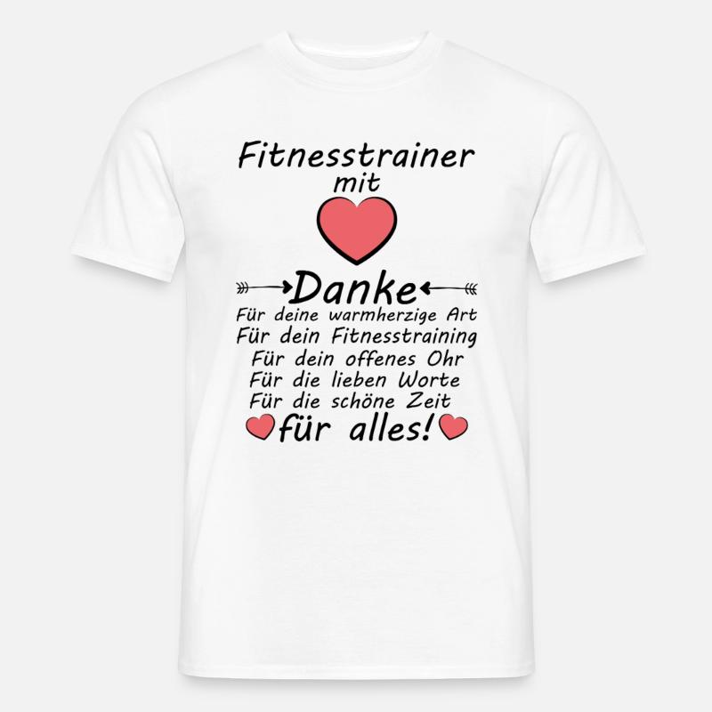 Danke Dankeschön Fitnesstrainer Abschiedsgeschenk - Männer T-Shirt - Weiß