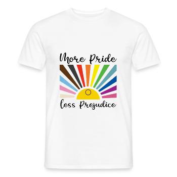 More pride, less prejudice – rainbow - Men's T-Shirt - white - Front - AI Model Male 178 dark (178cm)