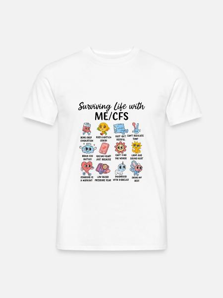 ME/CFS Alltag überleben – Symptom Comic - Männer T-Shirt - Weiß
