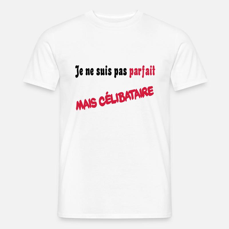 Je ne suis pas parfait mais celibataire - Männer T-Shirt - Weiß