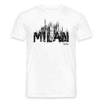 Cathédrale de milan - T-shirt homme - blanc - Devant - AI Model Male 178 dark (178cm)