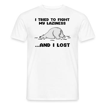 I Tried To Fight My Laziness And I Lost - Men's T-Shirt - white - Front - AI Model Male 178 dark (178cm)