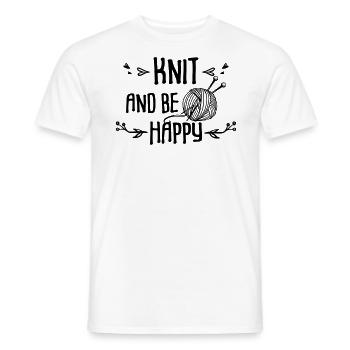 Knit and be happy - Männer T-Shirt - Weiß - Vorne - AI Model Male 178 dark (178cm)