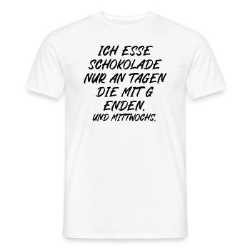 Ich esse Schokolade nur an Tagen die mit G enden - Männer T-Shirt - Weiß - Vorne - AI Model Male 178 dark (178cm)
