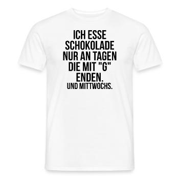 Ich esse Schokolade nur an Tagen die mit G enden - Männer T-Shirt - Weiß - Vorne - AI Model Male 178 dark (178cm)
