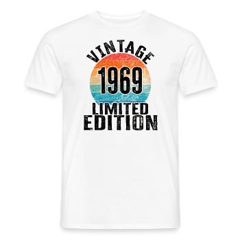 Year of birth 1969 Vintage Limited Edition Retro - Men's T-Shirt - white - Front - AI Model Male 178 dark (178cm)