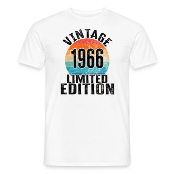 Year of birth 1966 Vintage Limited Edition Retro - Men's T-Shirt - white - Front - AI Model Male 178 dark (178cm)