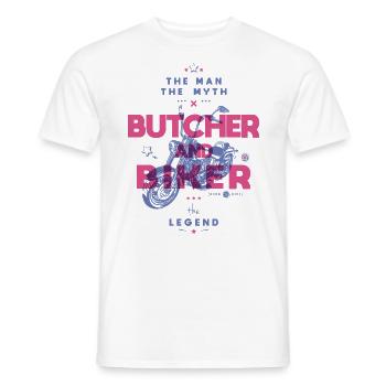 Metzger und Biker der Mann der Mythos die Legende - Männer T-Shirt - Weiß - Vorne - AI Model Male 178 dark (178cm)