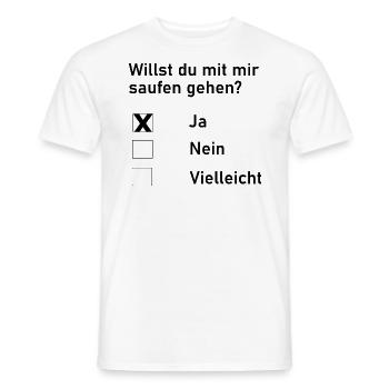 Saufen Mallorca Malle Party Geschenk Geschenkidee - Männer T-Shirt - Weiß - Vorne - AI Model Male 178 dark (178cm)