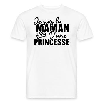 Je suis la maman d une princesse - T-shirt homme - blanc - Devant - AI Model Male 178 dark (178cm)