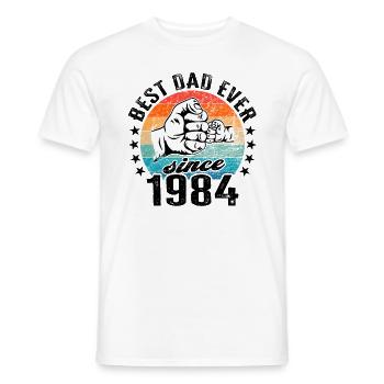 Meilleur papa du monde depuis 1984 Fête des Pères - T-shirt homme - blanc - Devant - AI Model Male 178 dark (178cm)