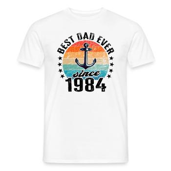 Meilleur papa du monde depuis 1984 Fête des Pères - T-shirt homme - blanc - Devant - AI Model Male 178 dark (178cm)