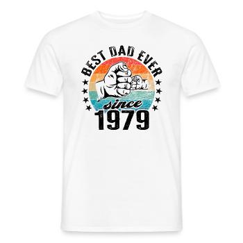 Best dad in the world since 1979 Father's Day - Men's T-Shirt - white - Front - AI Model Male 178 dark (178cm)