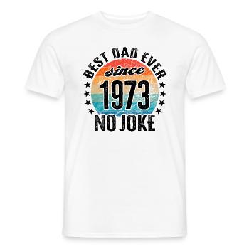 Meilleur papa du monde depuis 1973 anniversaire de la fête des pères - T-shirt homme - blanc - Devant - AI Model Male 178 dark (178cm)