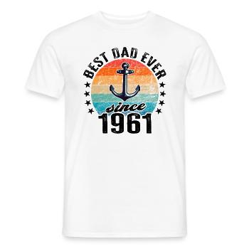 Meilleur papa du monde depuis 1961 Fête des Pères - T-shirt homme - blanc - Devant - AI Model Male 178 dark (178cm)