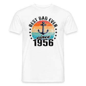 Meilleur père du monde depuis 1956 présentateur - T-shirt homme - blanc - Devant - AI Model Male 178 dark (178cm)