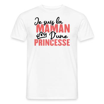 Je suis la maman d une princesse - T-shirt homme - blanc - Devant - AI Model Male 178 dark (178cm)