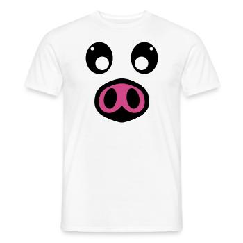 Déguisement de cochon - T-shirt homme - blanc - Devant - AI Model Male 178 dark (178cm)